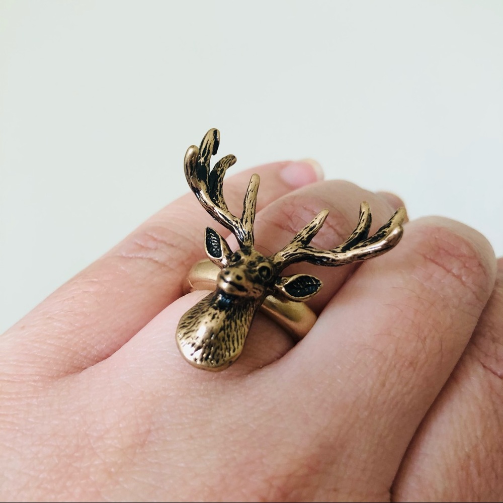 BOHO Adjustable Deer Head Ring